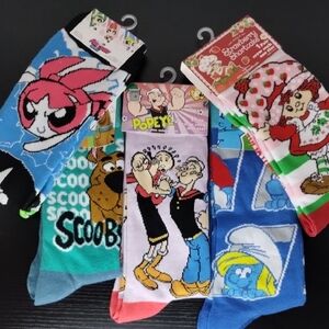 90s Cartoon Character Socks Set Of 5